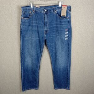 Levis 505 Jeans Mens Size 40x29 Blue Regular Fit Straight Leg Denim Stretch NWT